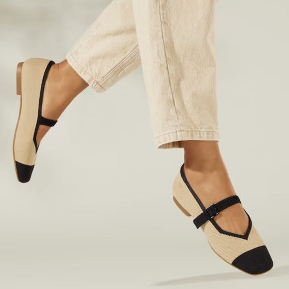 Elegant Black and Cream Flats. Wore only once! - Picture 1 of 13